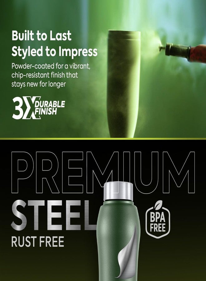 PEXPO Bistro ISI Certified Stainless Steel Fridge Water Bottle 750ML, Military Green | Single Wall | Leakproof | Ideal for Home, Office, Gym, School, Yoga, Trekking - Image 3